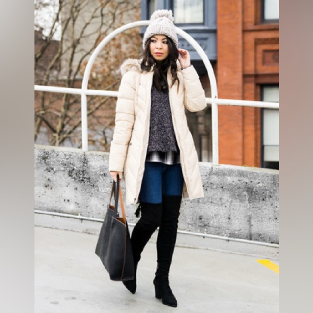 Totes Quilted Faux Fur Puffer Coat